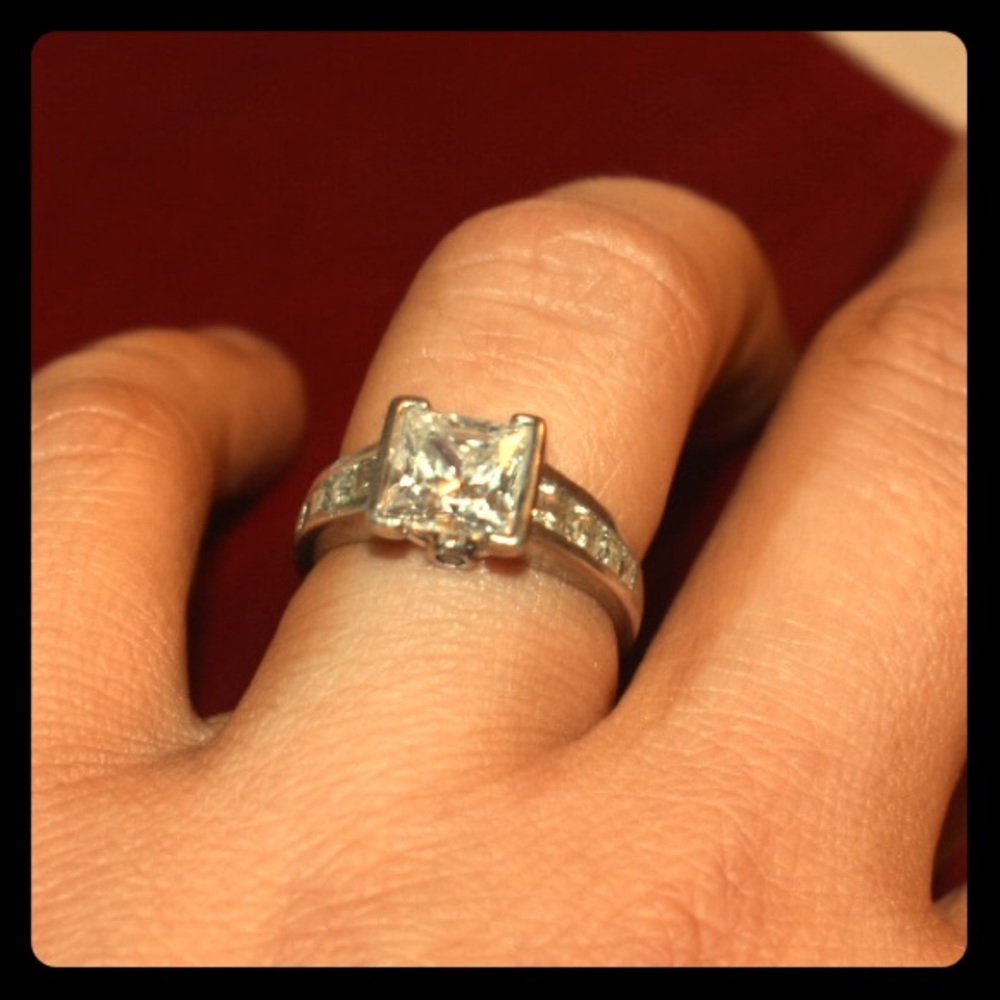 925 sterling silver women’s 6.5 engagement ring CZ